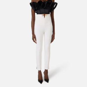 Hose aus doppellagigem Stretch-Crêpe mit Logo-Details 6 PA16361E2_360 PA16361E2 360 4 D