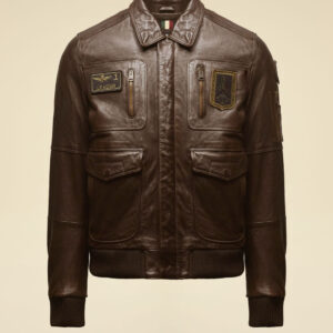 252PN0846U100839 aeronauticamilitare 252pn0846u100839 00083 iconic pilot leather jacket 3 2