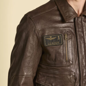 252PN0846U100839 aeronauticamilitare 252pn0846u100839 00083 iconic pilot leather jacket 5 2