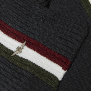 Aeronautica Militare Schal mit Tricolore 5 252SH1161UL00555_34300 aeronauticamilitare 252sh1161ul00555 34300 ribbed knit scarf with tricolor detail 3 2