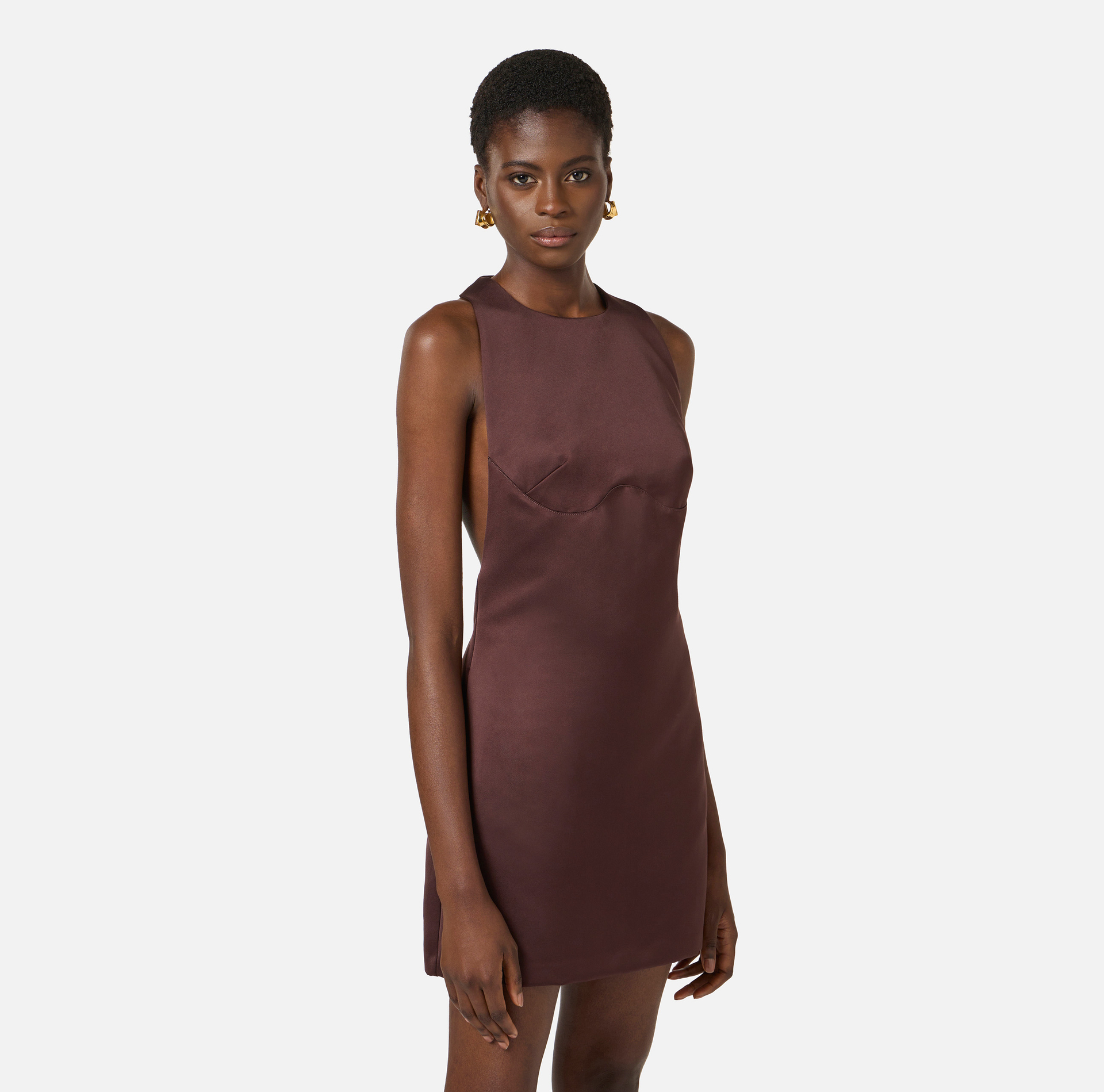 Elisabetta Franchi Minikleid aus Duchesse mit Kette 2 Elisabetta Franchi Minikleid aus Duchesse mit Kette – Bild 2