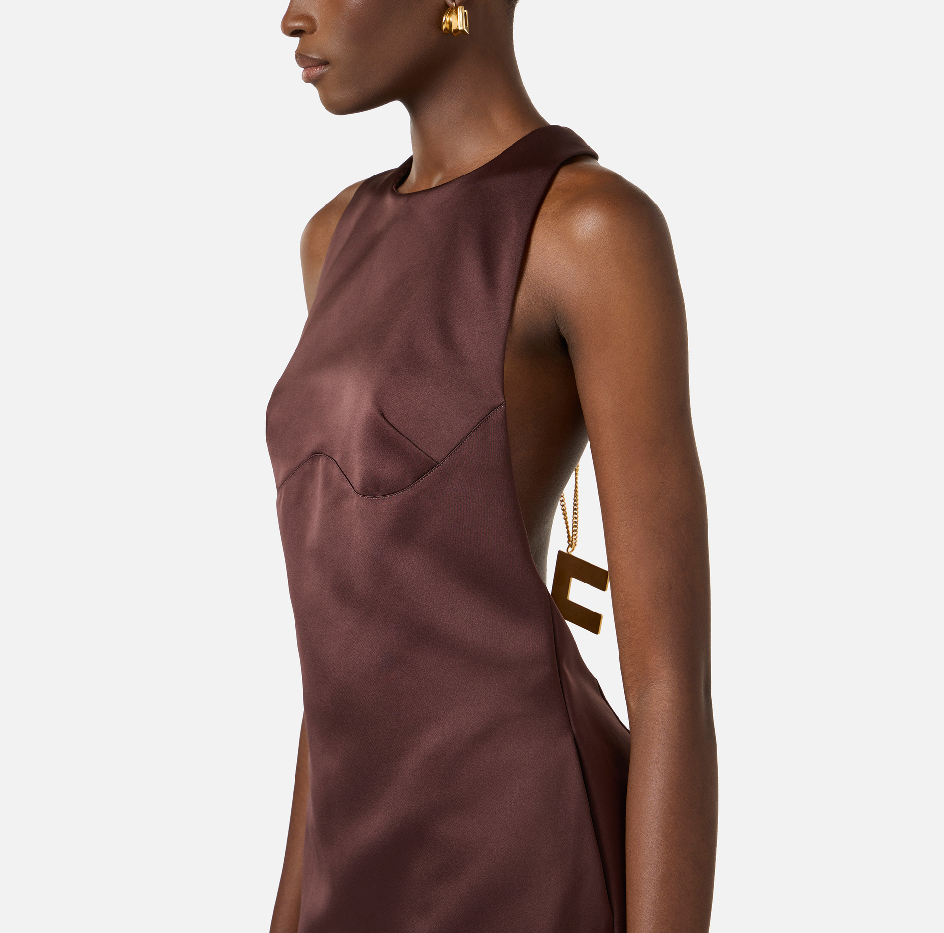 Elisabetta Franchi Minikleid aus Duchesse mit Kette 3 Elisabetta Franchi Minikleid aus Duchesse mit Kette – Bild 3