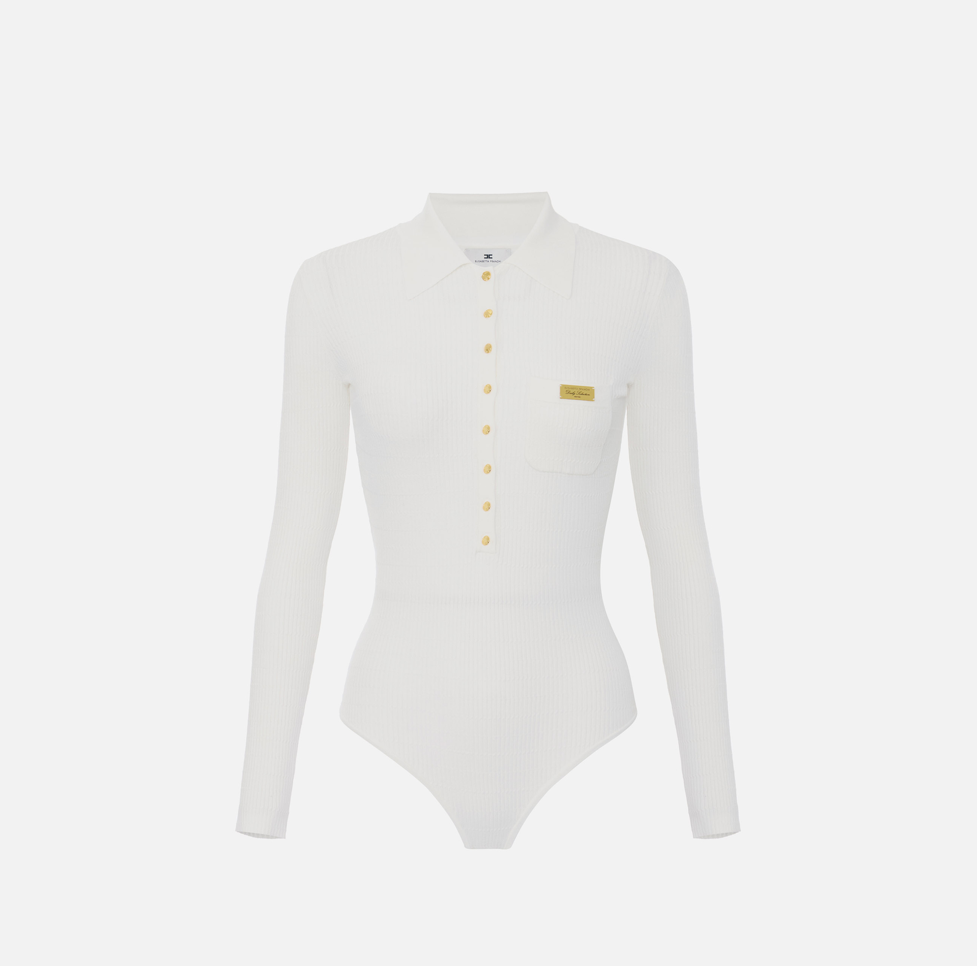 Elisabetta Franchi Strickbody mit Mikro-Zopfmuster 1 Elisabetta Franchi Strickbody mit Mikro-Zopfmuster