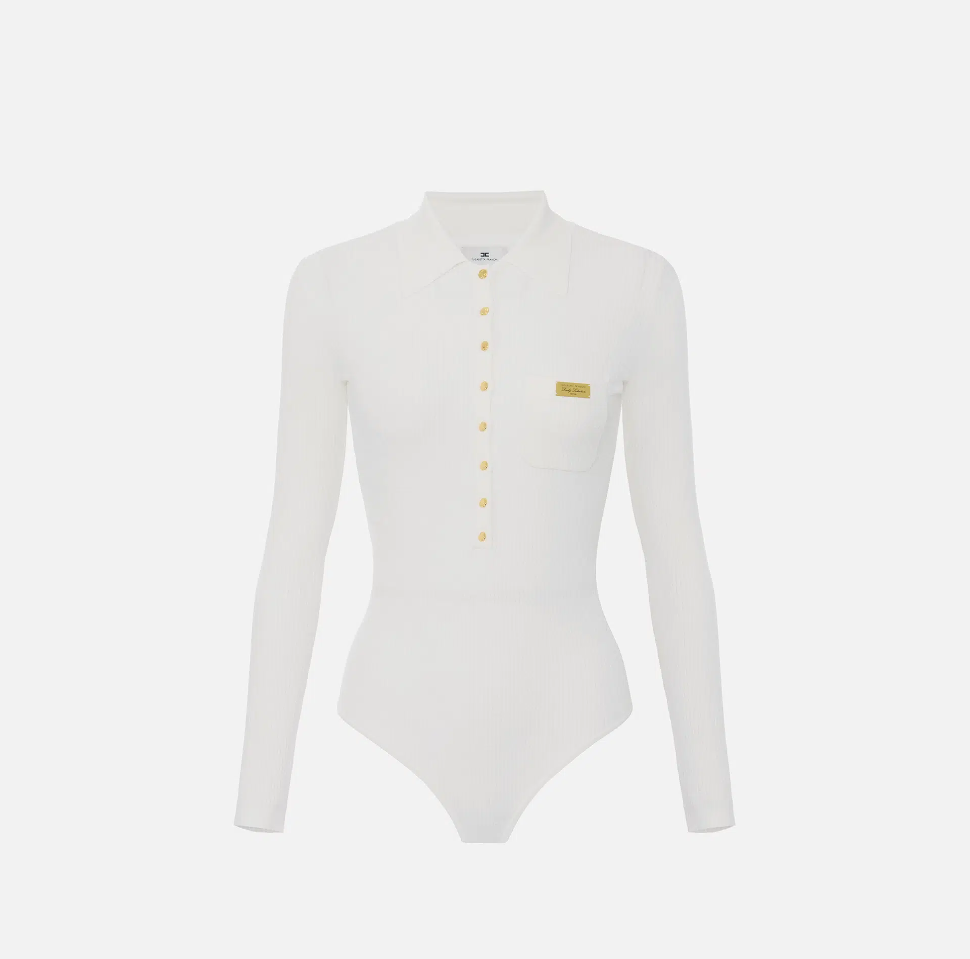 Elisabetta Franchi Strickbody mit Mikro-Zopfmuster 1 Elisabetta Franchi Strickbody mit Mikro-Zopfmuster