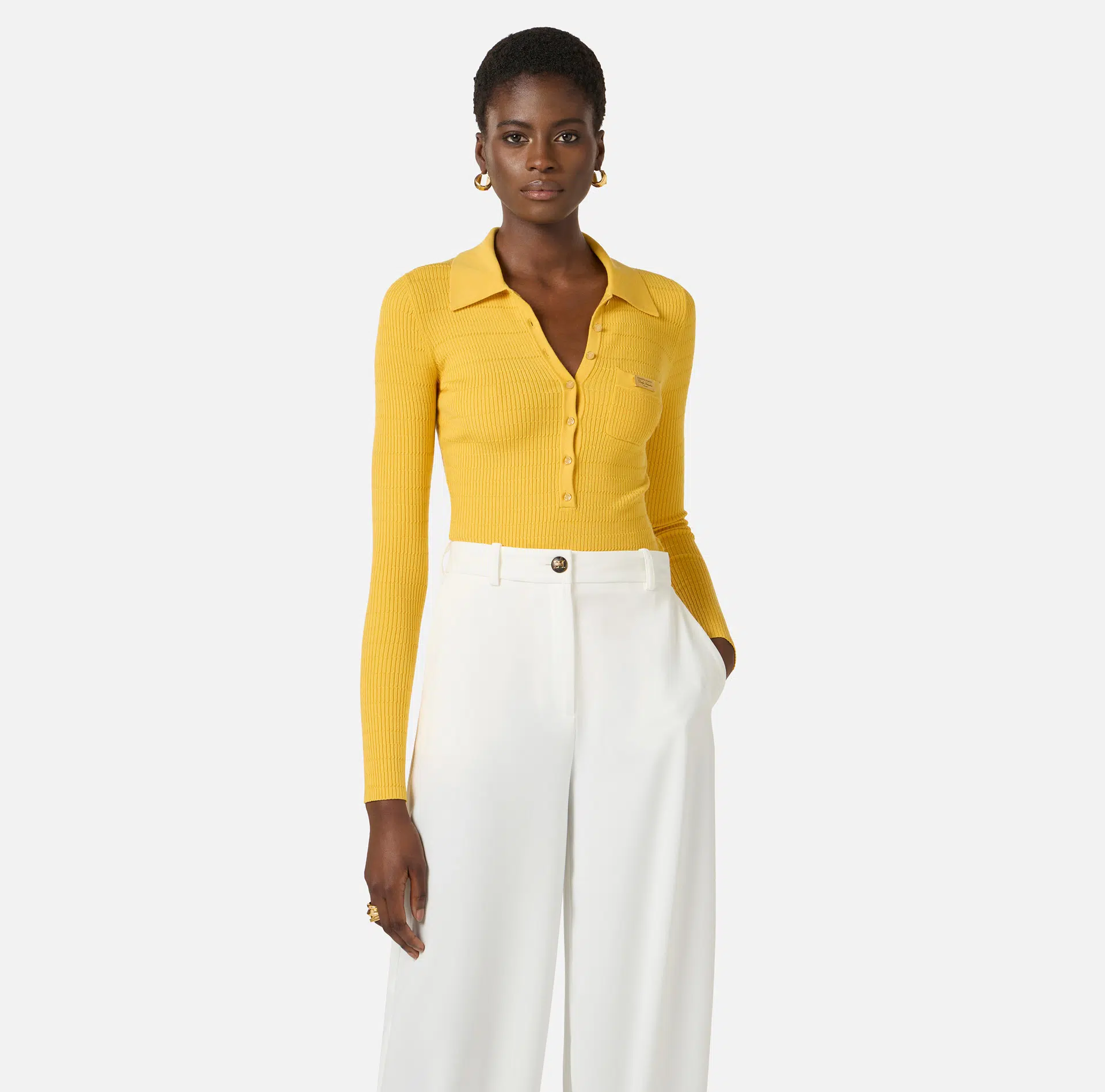 Elisabetta Franchi Strickbody mit Mikro-Zopfmuster 2 Elisabetta Franchi Strickbody mit Mikro-Zopfmuster – Bild 2