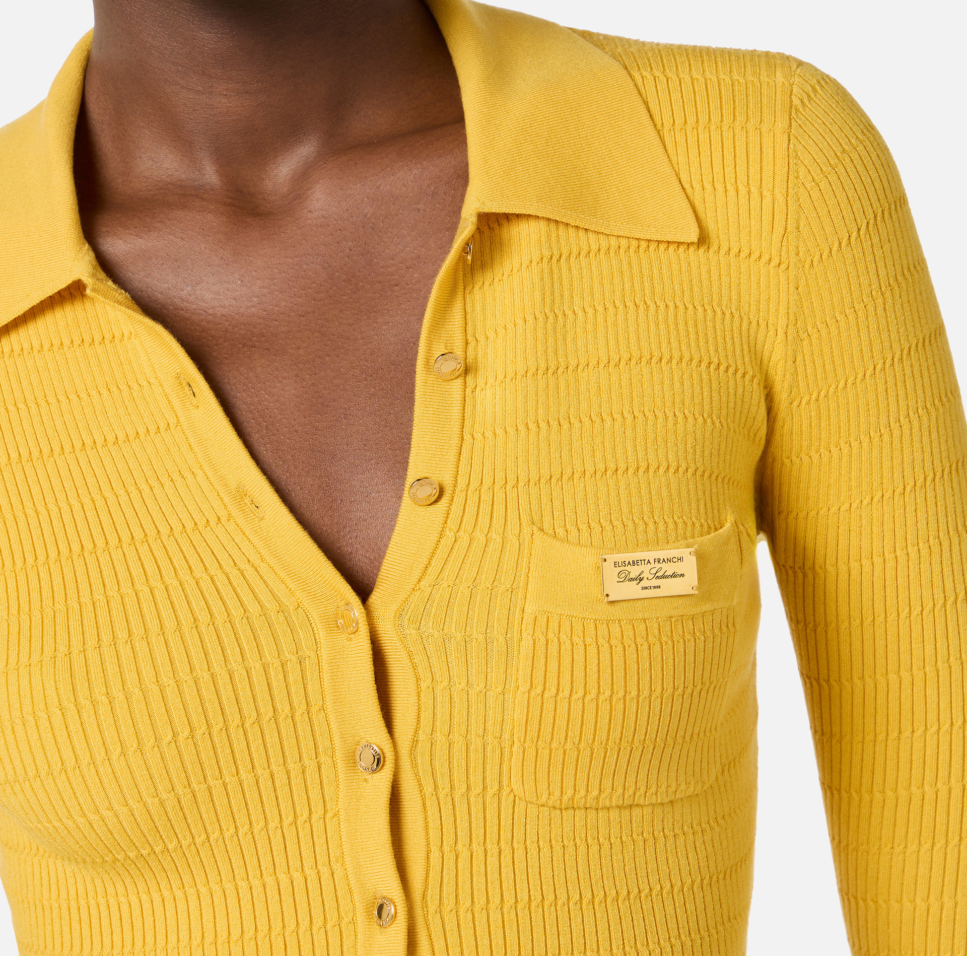 Elisabetta Franchi Strickbody mit Mikro-Zopfmuster 4 Elisabetta Franchi Strickbody mit Mikro-Zopfmuster – Bild 4