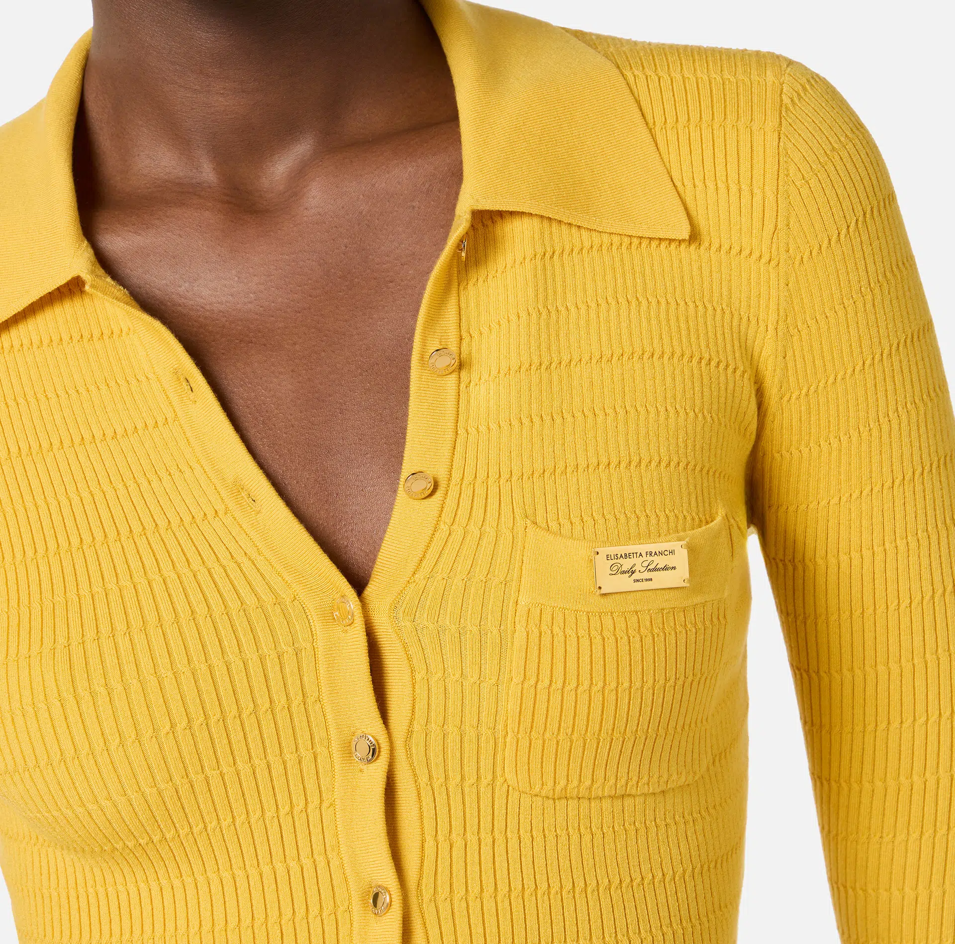 Elisabetta Franchi Strickbody mit Mikro-Zopfmuster 4 Elisabetta Franchi Strickbody mit Mikro-Zopfmuster – Bild 4