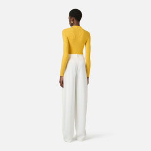 Elisabetta Franchi Strickbody mit Mikro-Zopfmuster 7 BK82B61E2_EV4 BK82B61E2 EV4 6 D