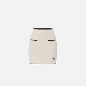 Elisabetta Franchi Minirock aus Chenille-Bouclé mit kontrastierenden Details 9 GK21S61E2 GK21S61E2 E84 1 D