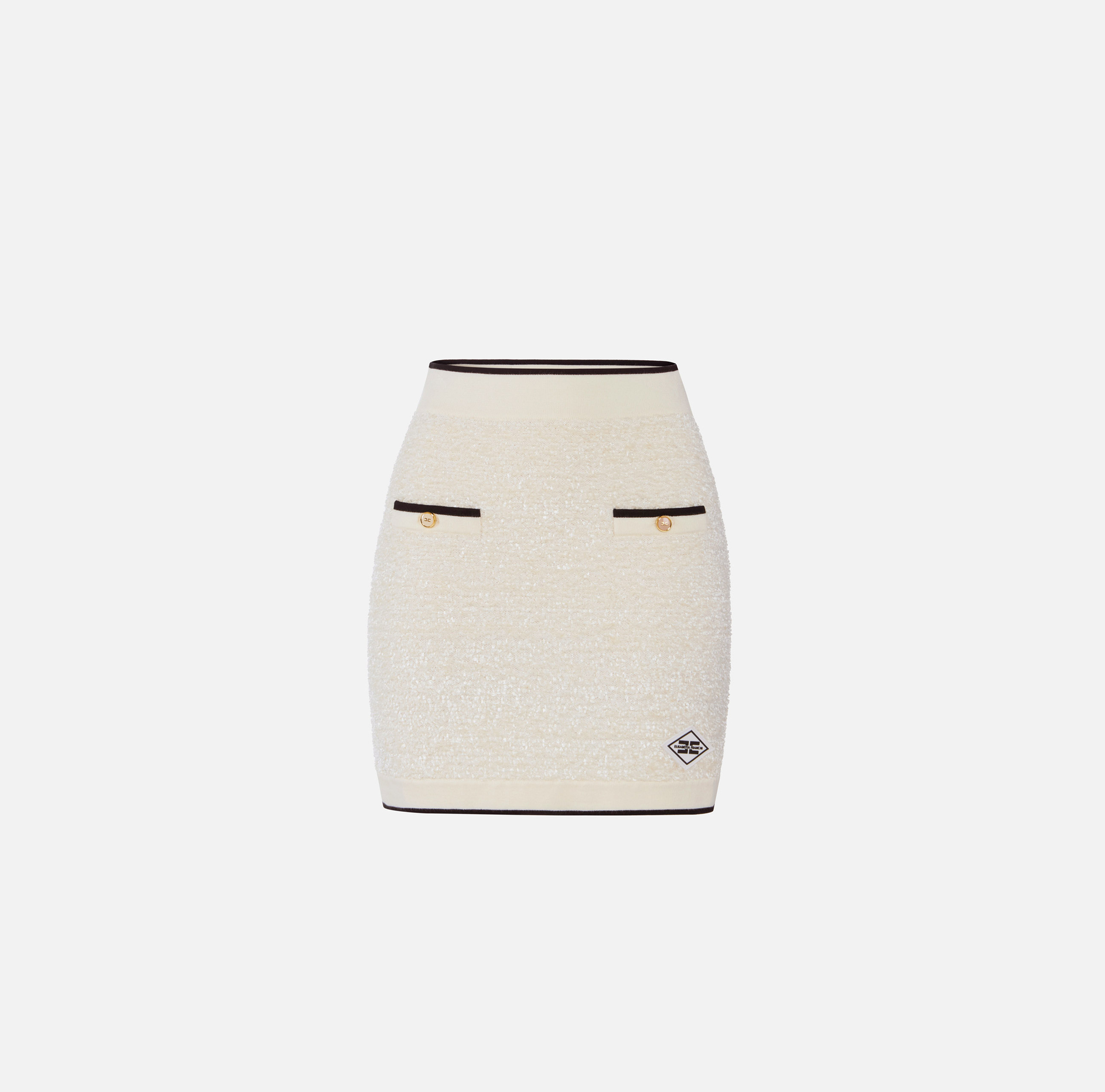 Elisabetta Franchi Minirock aus Chenille-Bouclé mit kontrastierenden Details 5 Elisabetta Franchi Minirock aus Chenille-Bouclé mit kontrastierenden Details – Bild 5