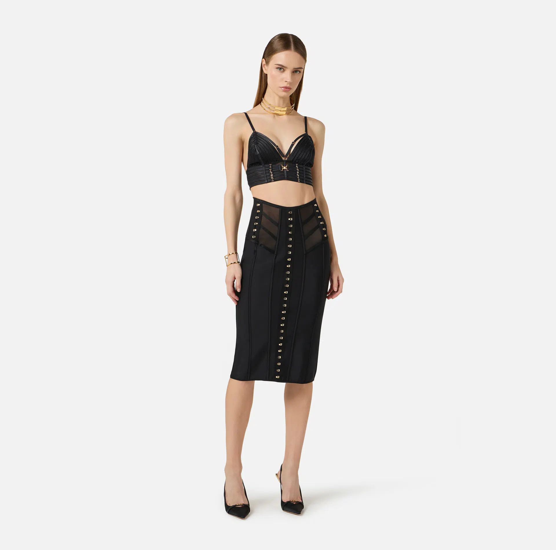 Elisabetta Franchi BH aus Tüll mit elastischen Bändern 1 Elisabetta Franchi BH aus Tüll mit elastischen Bändern