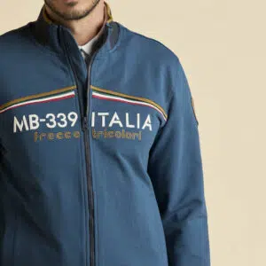Aeronautica Militare Sweatshirt mit Tricolore-Details 8 261FE2088UF00674 aeronauticamilitare 261fe2088uf00674 21315 full zip hoodie with tricolour stripes 4