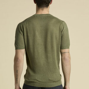 261MA1624UL00935 aeronauticamilitare 261ma1624ul00935 07304 linen crew neck short sleeve sweater 2