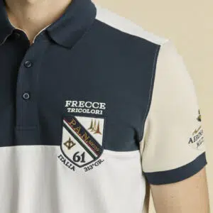 Aeronautica Militare Polo mit Frecce Tricolori-Logo-Plakette 8 261PO1915UP00191 aeronauticamilitare 261po1915up00191 94723 polo shirt with frecce tricolori crest 4