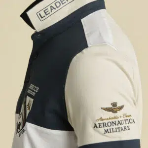 Aeronautica Militare Polo mit Frecce Tricolori-Logo-Plakette 10 261PO1915UP00191 aeronauticamilitare 261po1915up00191 94723 polo shirt with frecce tricolori crest 6