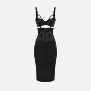 Elisabetta Franchi Bustier-Kleid aus leichtem Crêpe und Satin 9 AB88162E2 AB88162E2 110 1 D