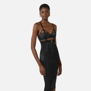 Elisabetta Franchi Bustier-Kleid aus leichtem Crêpe und Satin 6 AB88162E2 AB88162E2 110 4 D