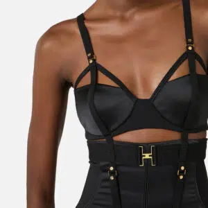 Elisabetta Franchi Bustier-Kleid aus leichtem Crêpe und Satin 7 AB88162E2 AB88162E2 110 5 D