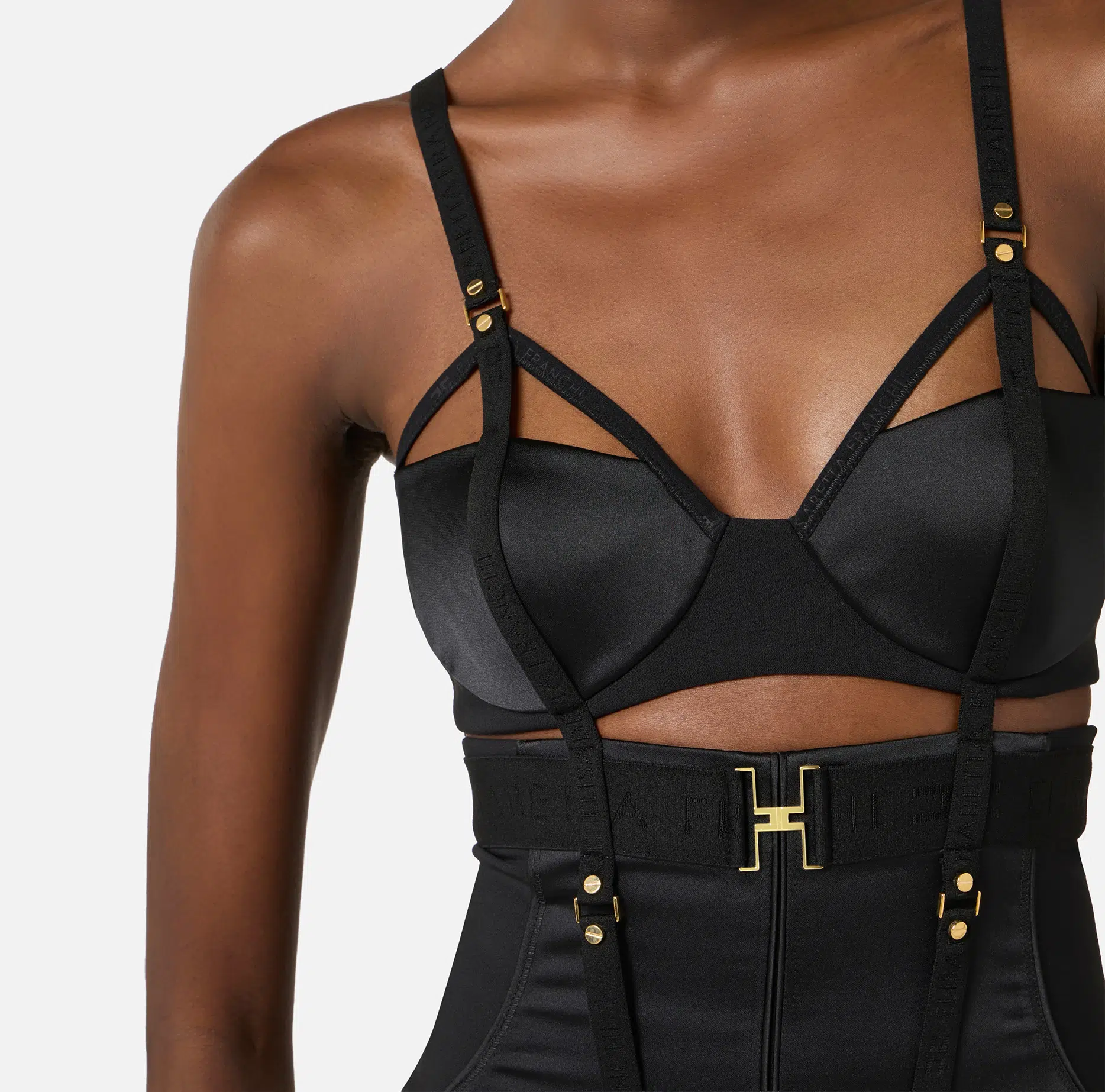 Elisabetta Franchi Bustier-Kleid aus leichtem Crêpe und Satin 3 Elisabetta Franchi Bustier-Kleid aus leichtem Crêpe und Satin – Bild 3