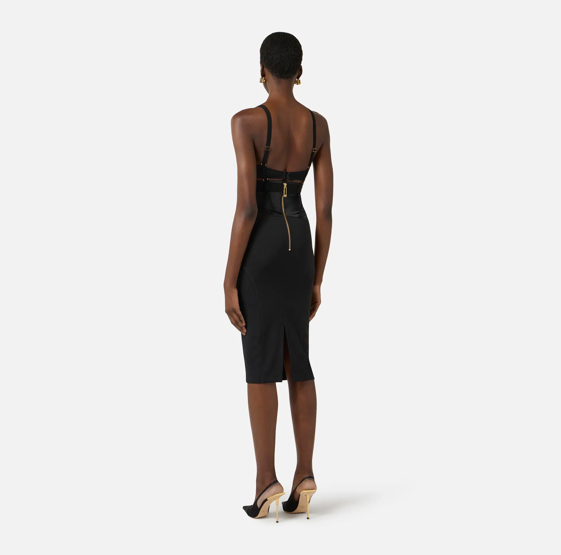 Elisabetta Franchi Bustier-Kleid aus leichtem Crêpe und Satin 4 Elisabetta Franchi Bustier-Kleid aus leichtem Crêpe und Satin – Bild 4