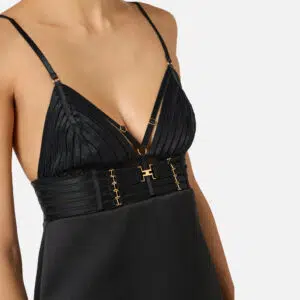 Elisabetta Franchi Minikleid aus Duchesse mit elastischen Bändern 7 AB95062E2 AB95062E2 110 5 D