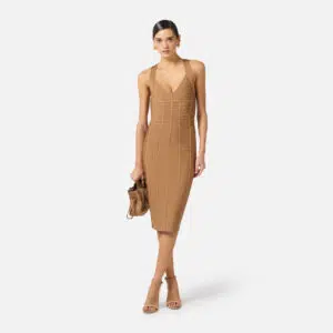 Elisabetta Franchi Schlauch-Strickkleid im 3D-Design