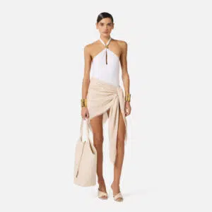 Elisabetta Franchi Badeanzug mit Schmuckdetail