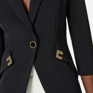 Elisabetta Franchi Jacke aus doppellagigem Stretch-Crêpe mit Logo-Detail 7 GI21561E2_110 GI21561E2 110 5 D