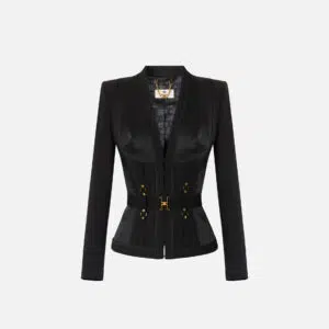 Elisabetta Franchi Bustier-Jacke aus leichtem Crêpe und Satin 9 GI23362E2 GI23362E2 110 1 D
