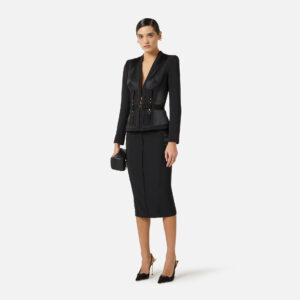 Elisabetta Franchi Bustier-Jacke aus leichtem Crêpe und Satin
