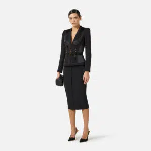 Elisabetta Franchi Bustier-Jacke aus leichtem Crêpe und Satin
