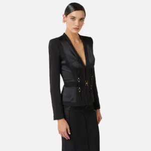 Elisabetta Franchi Bustier-Jacke aus leichtem Crêpe und Satin 6 GI23362E2 GI23362E2 110 4 D