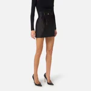 Elisabetta Franchi Minirock aus Duchesse mit elastischen Bändern 6 GO18962E2 GO18962E2 110 4 D