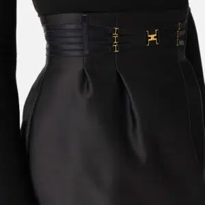 Elisabetta Franchi Minirock aus Duchesse mit elastischen Bändern 7 GO18962E2 GO18962E2 110 5 D