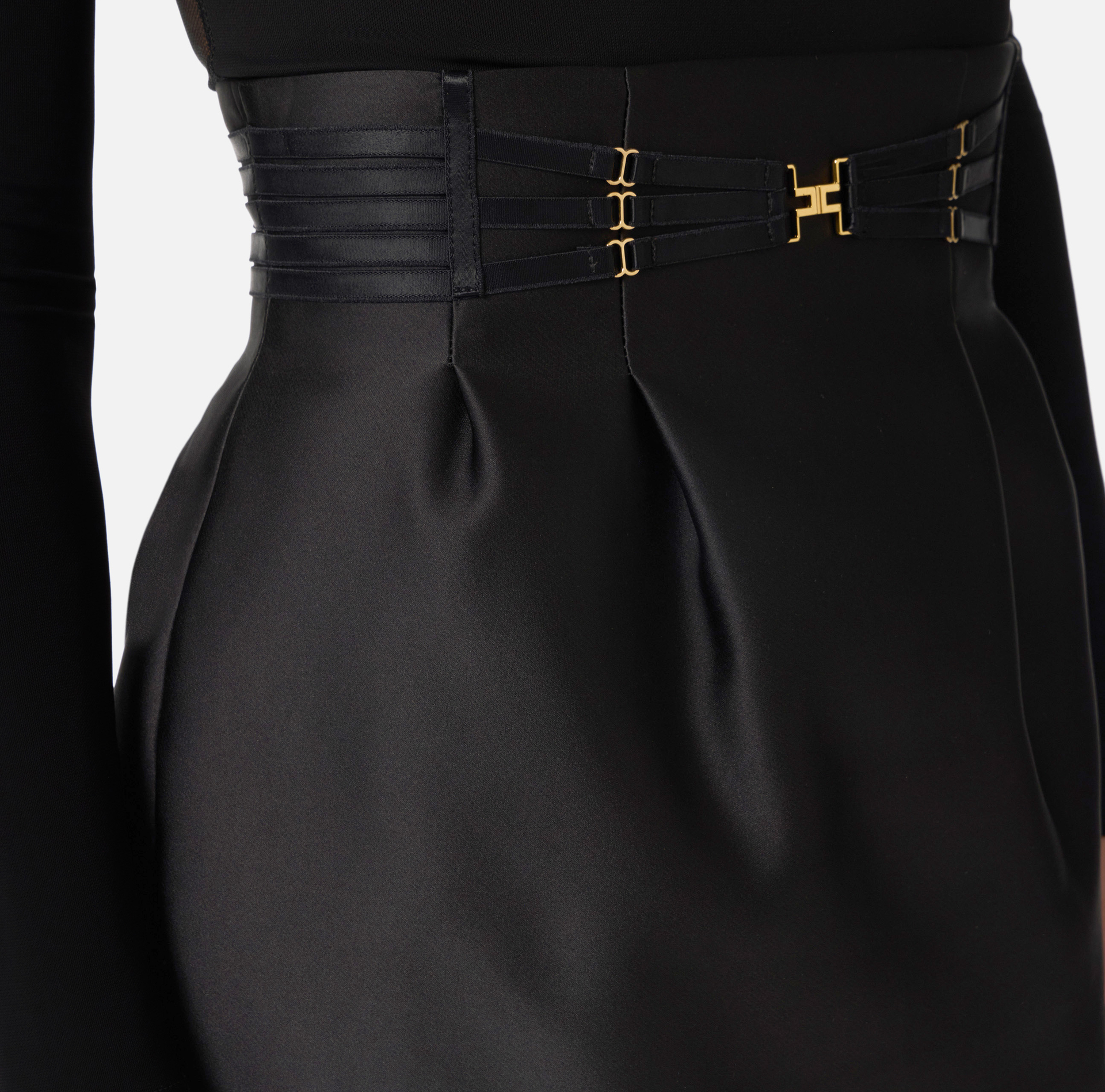 Elisabetta Franchi Minirock aus Duchesse mit elastischen Bändern 3 Elisabetta Franchi Minirock aus Duchesse mit elastischen Bändern – Bild 3