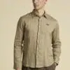 Aeronautica Militare Hemd aus reinem Leinen mit langen Ärmeln 10 261CA1321UCT03089_73062 aeronauticamilitare 261ca1321uct03089 57618 long sleeve shirt in pure linen 1
