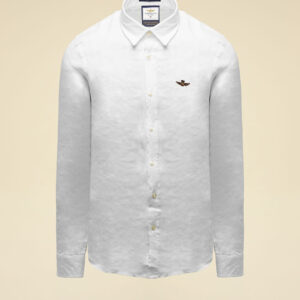 261CA1321UCT03089_73062 aeronauticamilitare 261ca1321uct03089 73062 long sleeve shirt in pure linen 3