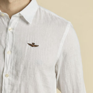 261CA1321UCT03089_73062 aeronauticamilitare 261ca1321uct03089 73062 long sleeve shirt in pure linen 4