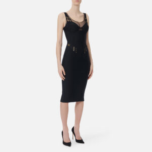 Elisabetta Franchi Kleid aus leichtem Jersey und Tüll mit elastischen Bändern