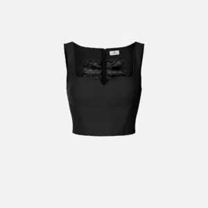 Elisabetta Franchi Top aus doppellagigem Stretch-Crêpe 7 TO04161E2 TO04161E2 110 1