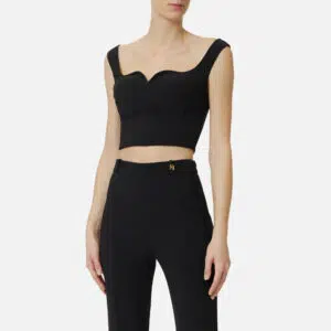 Elisabetta Franchi Top aus doppellagigem Stretch-Crêpe
