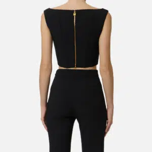 Elisabetta Franchi Top aus doppellagigem Stretch-Crêpe 6 TO04161E2 TO04161E2 110 4