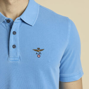 261PO1925UP00406_21324 aeronauticamilitare 261po1925up00406 21324 garment dyed cotton piqu polo shirt 4