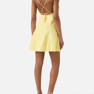 MC2 Saint Barth Marge kurzes Kleid aus gelber Baumwolle mit Blumenstickerei 6 MGE0002 / 08104L UID MGE000208104L WOMAN DRESS YELLOW MC2 MC2 3.jpg