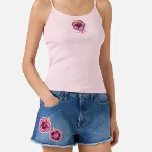 MC2 Saint Barth Zaira Tanktop mit gesticktem Logo und Perlen-Patch