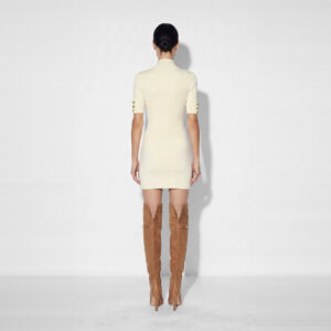 Elisabetta Franchi Mini-Strickkleid mit Schmuckknöpfen – Bild 2