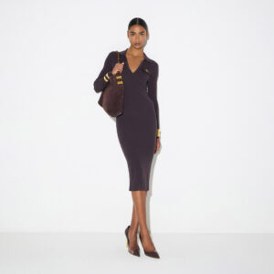 Elisabetta Franchi Strickkleid mit Ajour-Stickerei