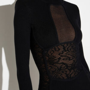 Elisabetta Franchi Kleid aus Strickgewebe und Spitze – Bild 3