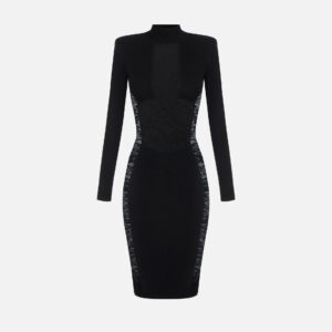 Elisabetta Franchi Kleid aus Strickgewebe und Spitze – Bild 5