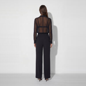 Elisabetta Franchi Body aus Georgette mit Schmuckkette – Bild 2